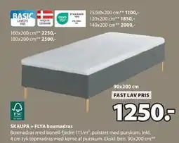 JYSK SKAUPA + FLYA boxmadras, DKK 1250 tilbud