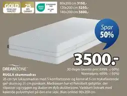 JYSK RUGLA skummadras, DKK 3500 tilbud
