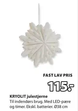 JYSK KRYOLIT julestjerne, DKK 115 tilbud