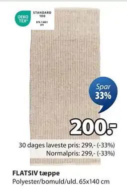 JYSK FLATSIV tæppe, DKK 200 tilbud