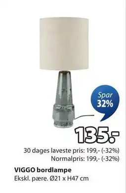 JYSK VIGGO bordlampe, DKK 135 tilbud