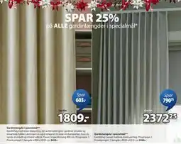 JYSK SPAR 25% på ALLE gardinlængder i specialmål tilbud