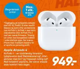 Bilka Apple Airpods 4, DKK 949 tilbud