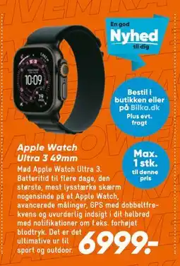 Bilka Apple Watch Ultra 3 49mm, DKK 6999 tilbud