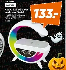 Bilka AWB2422 trådløst vækkeur i hvid, DKK 133 tilbud