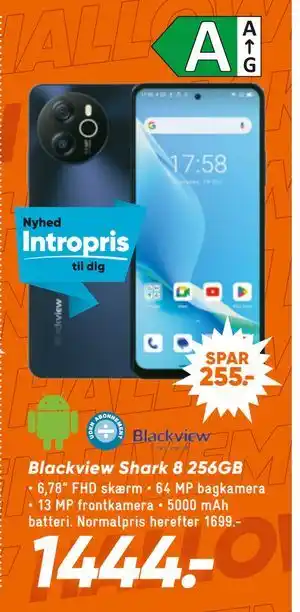 Bilka Blackview Shark 8 256GB, DKK 1444 tilbud