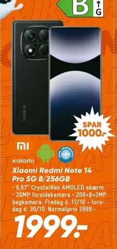 Bilka Xiaomi Redmi Note 14 Pro 5G 8/256GB, DKK 1999 tilbud