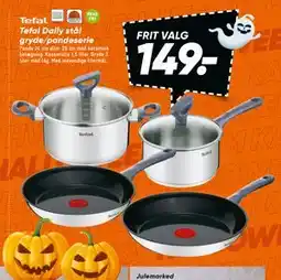 Bilka Tefal Daily stål gryde/pandeserie, DKK 149 tilbud