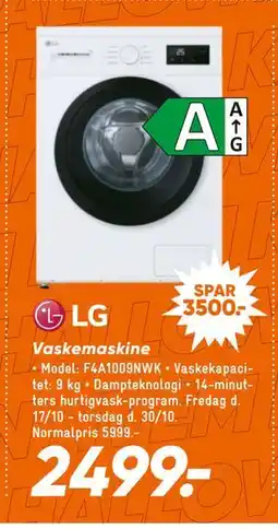 Bilka Vaskemaskine, DKK 2499 tilbud