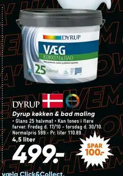 Bilka Dyrup køkken & bad maling, DKK 499 tilbud
