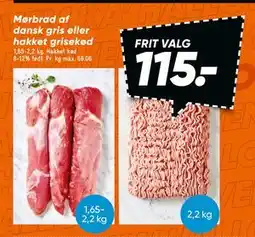 Bilka Mørbrad af dansk gris eller hakket grisekød, DKK 115 tilbud