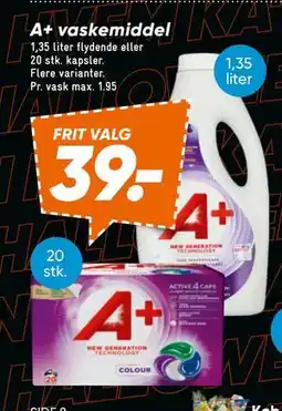 Bilka A+ vaskemiddel, DKK 39 tilbud