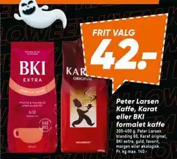 Bilka Peter Larsen Kaffe, Karat eller BKI formalet kaffe, DKK 42 tilbud