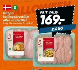 Bilka Danpo kyllingebrystfilet eller -inderfilet, DKK 169 tilbud