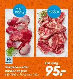 Bilka Stegeben eller kæber af gris, DKK 95 tilbud