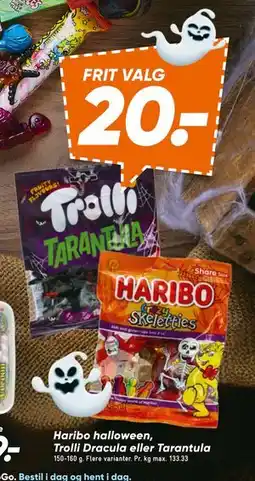 Bilka Haribo halloween, Trolli Dracula eller Tarantula, DKK 20 tilbud