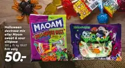 Bilka Halloween dextrose mix eller Maom sweet & sour slikpose, DKK 50 tilbud