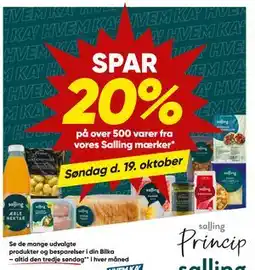 Bilka Spar 20% på over 500 varer fra vores Salling mærker tilbud