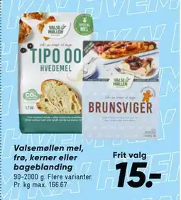 Bilka Valsemøllen mel, frø, kerner eller bageblanding, DKK 15 tilbud