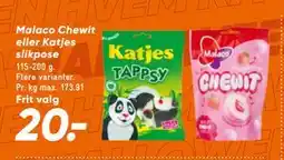 Bilka Malaco Chewit eller Katjes slikpose, DKK 20 tilbud