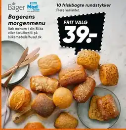 Bilka 10 friskbagte rundstykker, DKK 39 tilbud