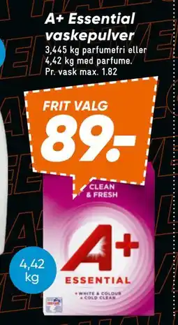 Bilka A+ Essential vaskepulver, DKK 89 tilbud