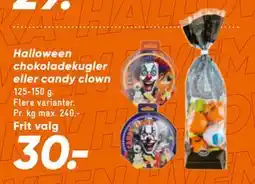 Bilka Halloween chokoladekugler eller candy clown, DKK 30 tilbud