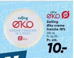 Bilka Salling Øko creme fraiche 18%, DKK 10 tilbud