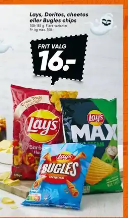 Bilka Lays, Doritos, cheetos eller Bugles chips, DKK 16 tilbud