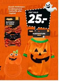 Bilka Dyreliv Halloween hundekostume, -butterfly eller -legetøj, DKK 25 tilbud