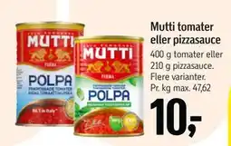 Føtex Mutti tomater eller pizzasauce, DKK 10 tilbud