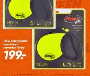 Bilka Flexi selvlysende hundesnor i størrelse large, DKK 199 tilbud