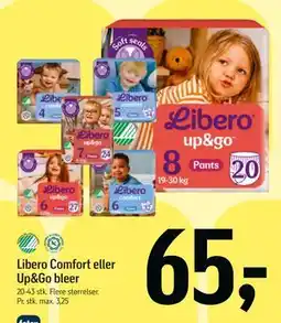 Føtex Libero Comfort eller Up&Go bleer, DKK 65 tilbud