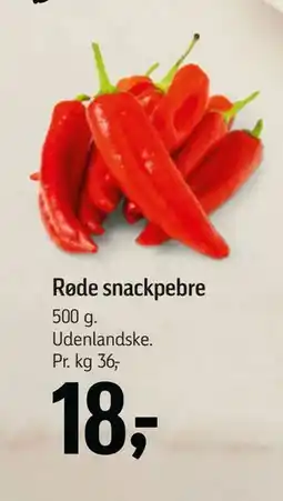 Føtex Røde snackpebre, DKK 18 tilbud