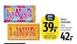 Føtex Tony’s chokolade, DKK 42, App-pris tilbud