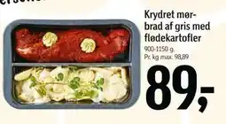 Føtex Krydret mørbrad af gris med flødekartofler, DKK 89 tilbud
