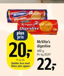 Føtex McVitie’s digestive, DKK 22, App-pris tilbud