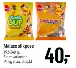 Føtex Malaco slikpose, DKK 40 tilbud