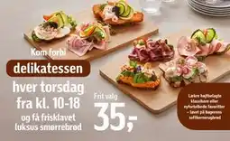 Føtex frisklavet luksus smørrebrød, DKK 35 tilbud