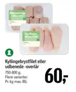 Føtex Kyllingebrystfilet eller udbenede -overlår, DKK 60 tilbud