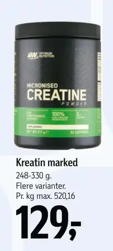 Føtex Kreatin marked, DKK 129 tilbud