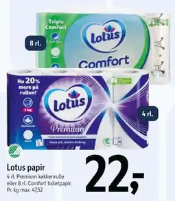 Føtex Lotus papir, DKK 22 tilbud