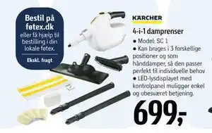 Føtex 4-i-1 damprenser, DKK 699 tilbud