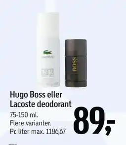 Føtex Hugo Boss eller Lacoste deodorant, DKK 89 tilbud