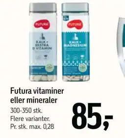 Føtex Futura vitaminer eller mineraler, DKK 85 tilbud