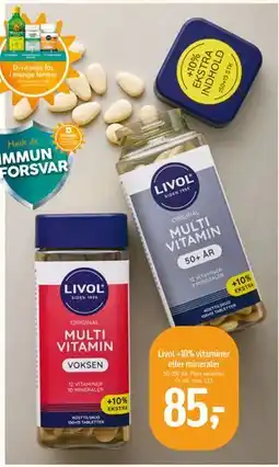 Føtex Livol +10% vitaminer eller mineraler, DKK 85 tilbud