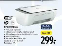 Føtex HP DJ2820e AIO, DKK 299 tilbud