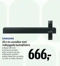 Føtex Alt-i-én soundbar med indbyggede bashøjttalere, DKK 666 tilbud