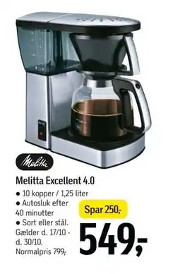 Føtex Melitta Excellent 4.0, DKK 549 tilbud
