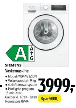 Føtex Vaskemaskine, DKK 3999 tilbud
